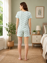 Load image into Gallery viewer, Deevaz Women’s Mint Green Printed Night Suit Set