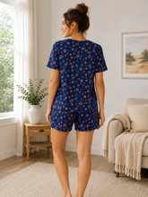 Load image into Gallery viewer, Deevaz Women’s Navy Blue Printed Night Suit Set