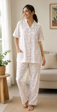 Load image into Gallery viewer, Deevaz Women's Cotton Floral Printed Night Suit Set/2 Piece Loungewear