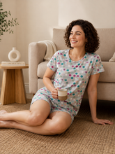 Load image into Gallery viewer, Deevaz Women's Cotton Printed T-Shirt &amp; Shorts Night Suit Set