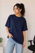 Load image into Gallery viewer, Deevaz Basic Oversized Boyfriend Dry fits Tshirts in Blue Color