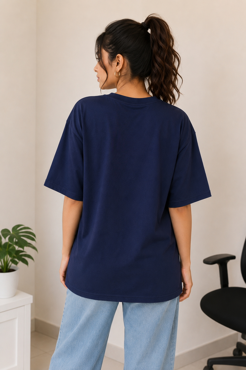 Deevaz Basic Oversized Boyfriend Dry fits Tshirts in Blue Color