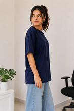 Load image into Gallery viewer, Deevaz Basic Oversized Boyfriend Dry fits Tshirts in Blue Color