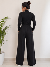 Load image into Gallery viewer, Deevaz Women's Black High-Waist Wide Leg Trousers.