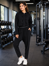 Load image into Gallery viewer, Deevaz Women Zip-Up Crop Hoodie &amp; Relaxed Jogger Pants | Casual Gym Co-Ord Set.