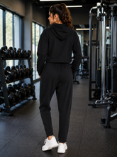Load image into Gallery viewer, Deevaz Women Zip-Up Crop Hoodie &amp; Relaxed Jogger Pants | Casual Gym Co-Ord Set.