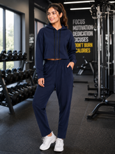 Load image into Gallery viewer, Deevaz Zip-Up Crop Hoodie &amp; Relaxed Fit Jogger Pants | Gym, Workout &amp; Casual Co-Ord Set.