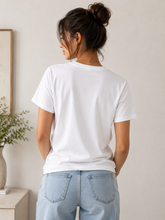 Load image into Gallery viewer, Deevaz Love Heart Graphic White T-Shirt for Women.