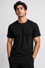Load image into Gallery viewer, Deevaz men t-shirt half sleeves black.