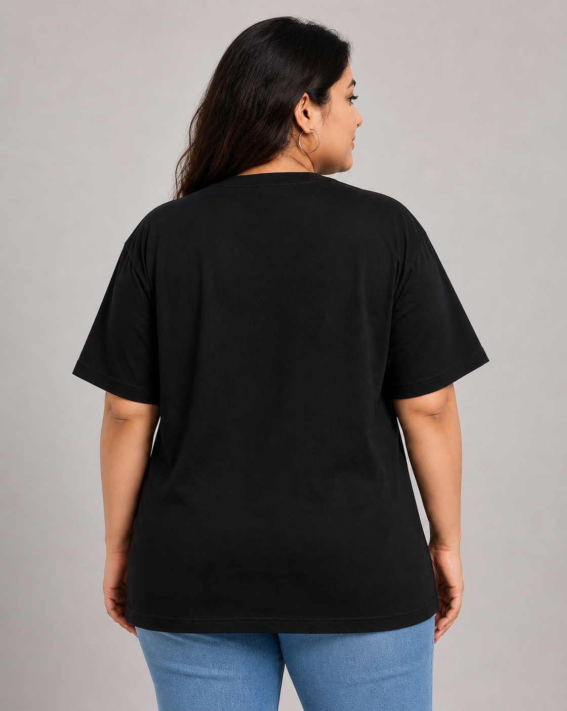 Deevaz Women’s Black Oversized T-Shirt 3XL – Printed Casual Loose Fit Tee