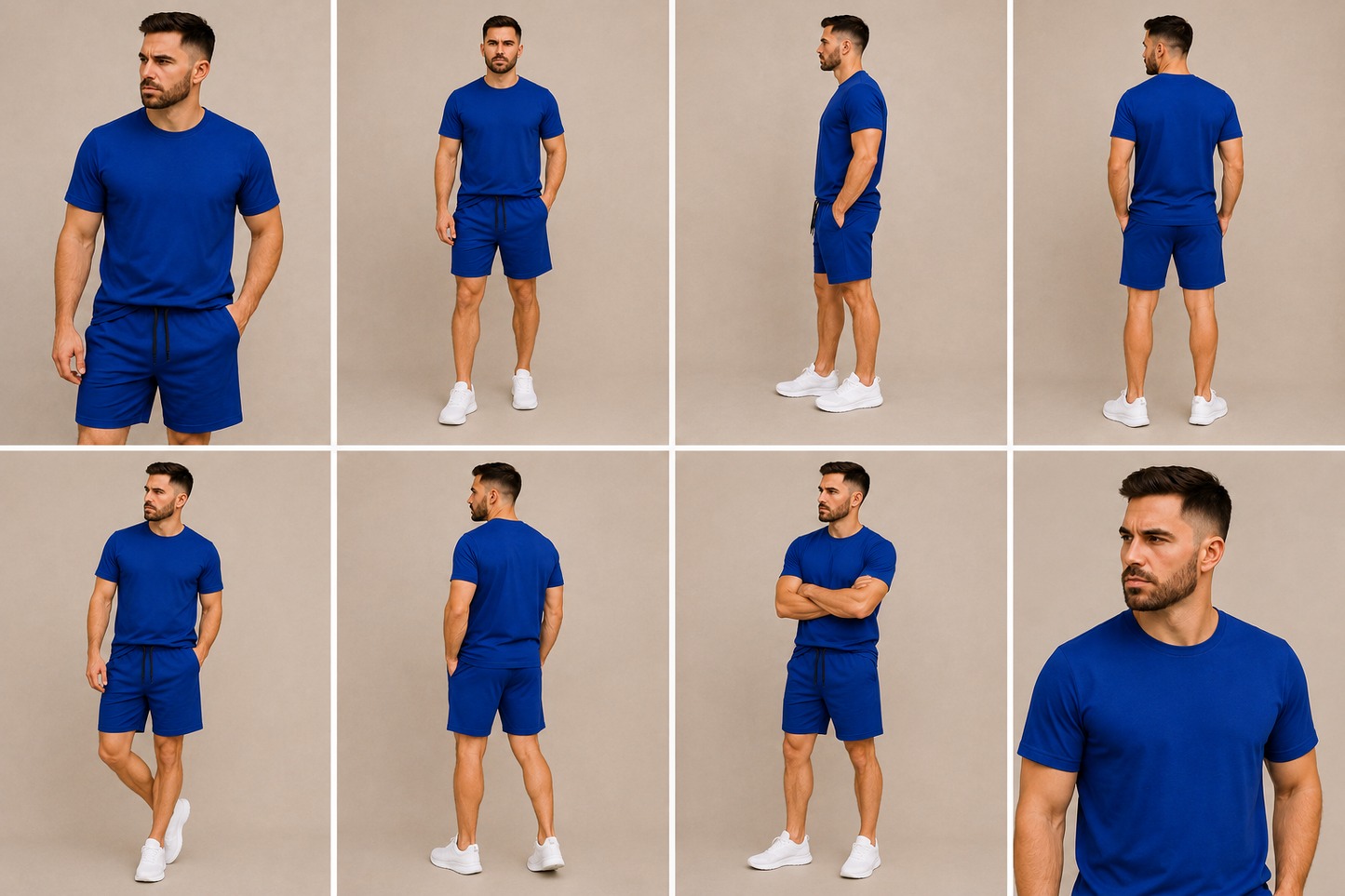 Deevaz Men’s Premium Royal Blue T-Shirt & Shorts Co-Ord Set