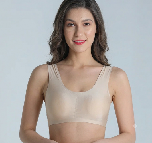 Deevaz Seamless Non-Wired Sports Bra With Removable Cups In Skin Colour