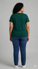 Load image into Gallery viewer, Deevaz Women's Plus Size Bottle Green Graphic Tee.