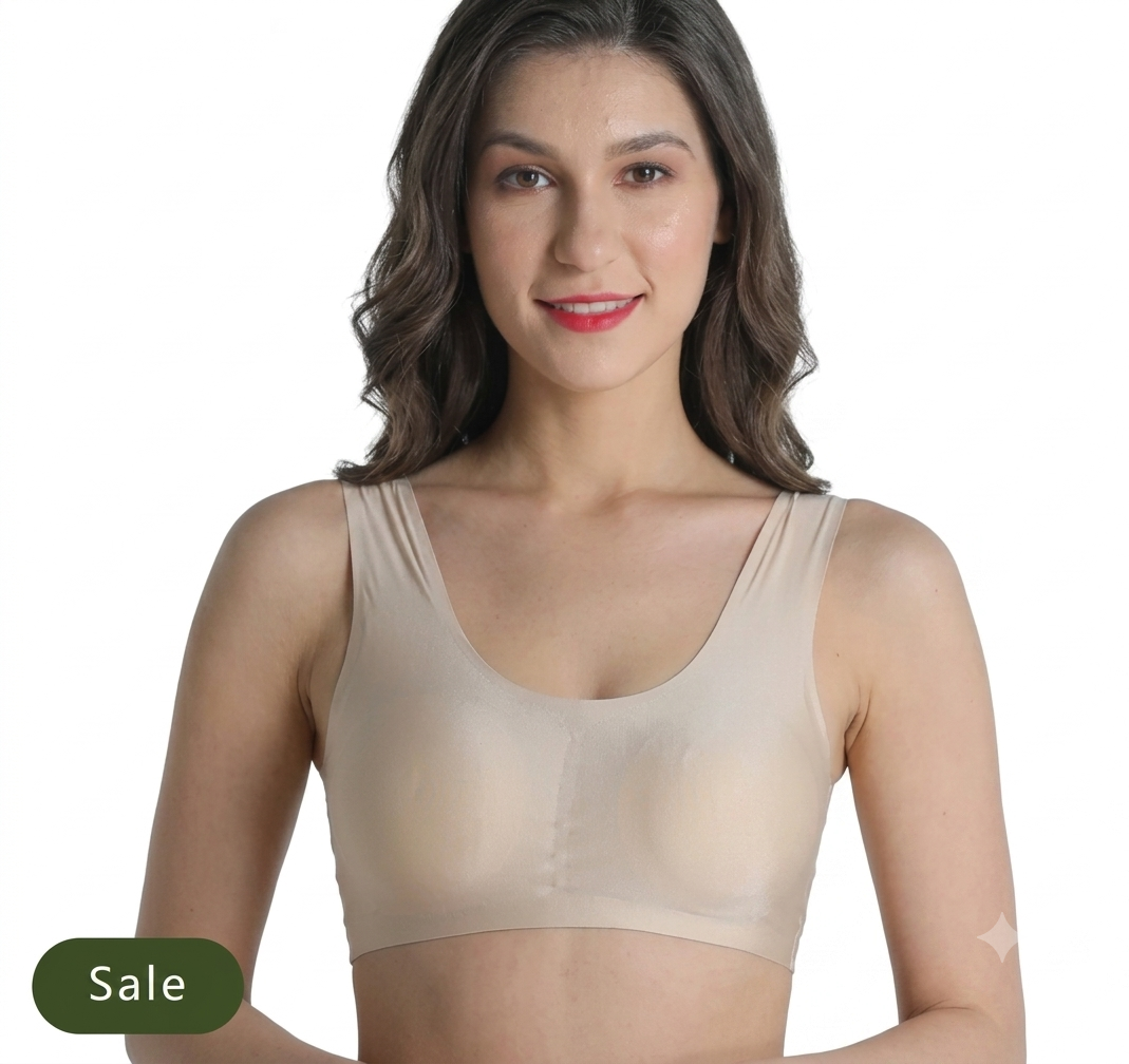 Deevaz Seamless Non-Wired Sports Bra With Removable Cups In Skin Colour
