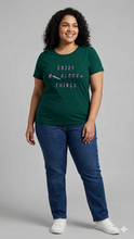 Load image into Gallery viewer, Deevaz Women's Plus Size Bottle Green Graphic Tee.