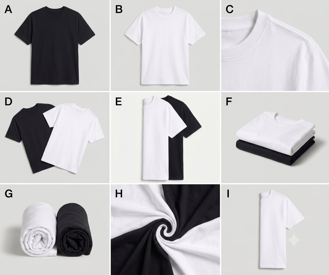 Deevaz Men's Dry-Fit Performance Athletic T-Shirt – Pack of 2 (White & Black)