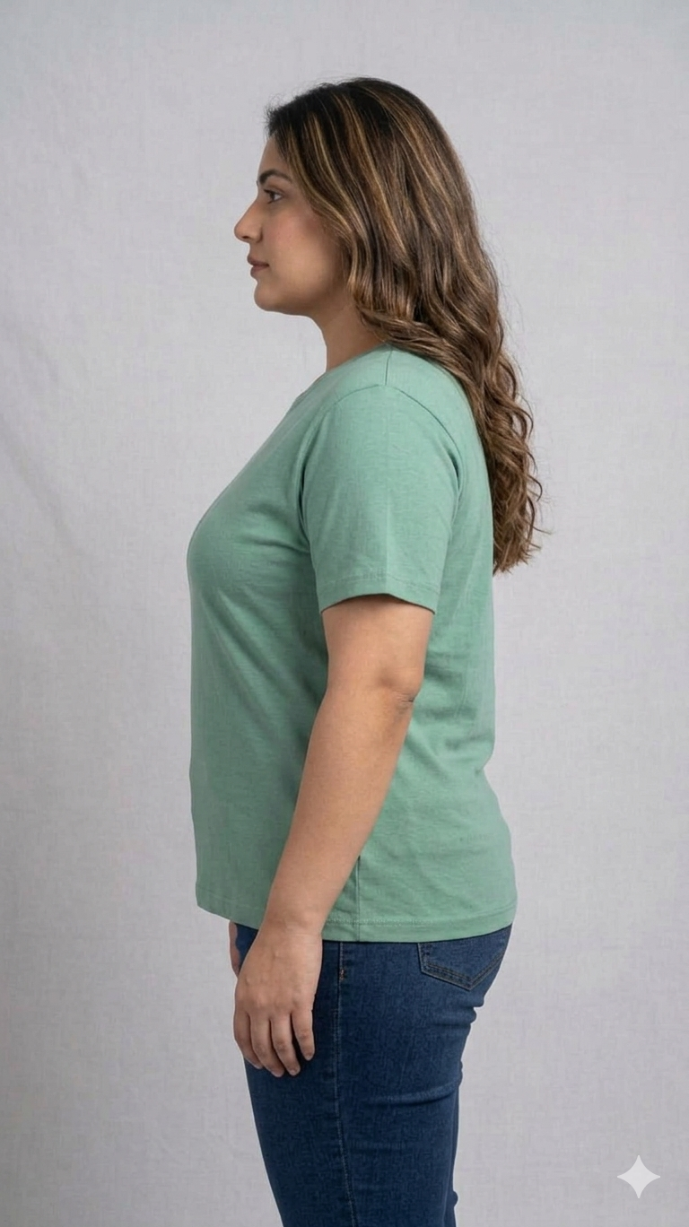 Deevaz Women's Plus Size "Queen" Floral Typography Tee – Sage Green.