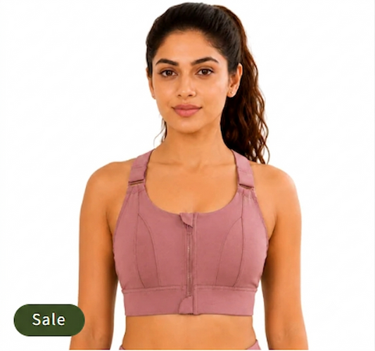 Deevaz Full-Support Workout Sports Bra with Front Closure & Adjustable Straps