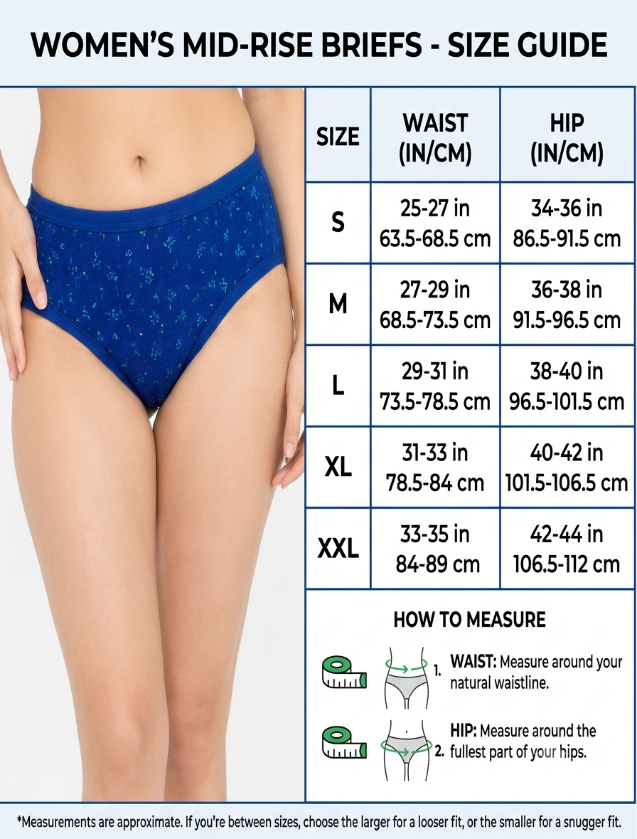 Deevaz  Women's Blue Printed Cotton  Mid-Rise Hipster Panty