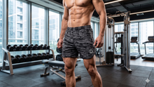 Load image into Gallery viewer, Men's Premium Activewear Shorts – Grey Camouflage
