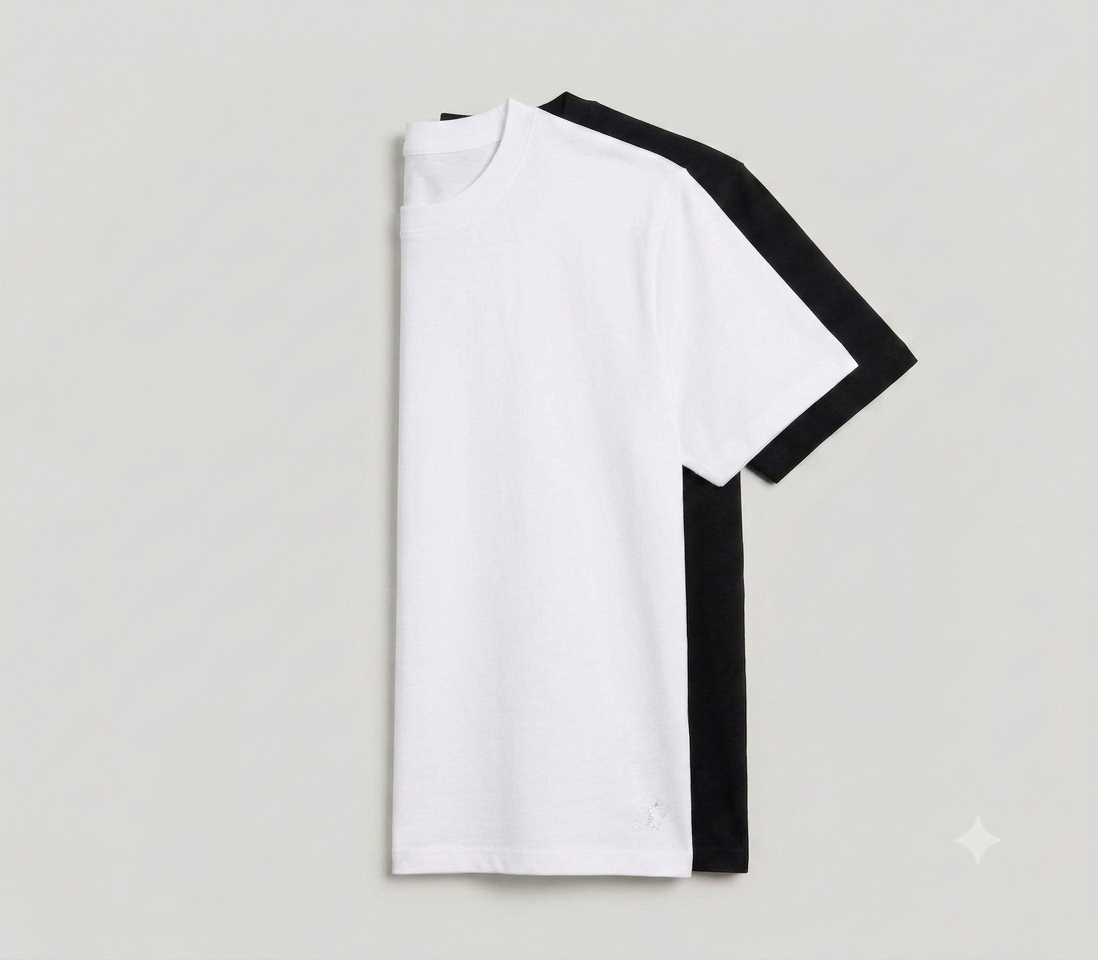 Deevaz Essential Plain T-Shirt Pack (Set of 2) – Premium Black & White Crew Necks