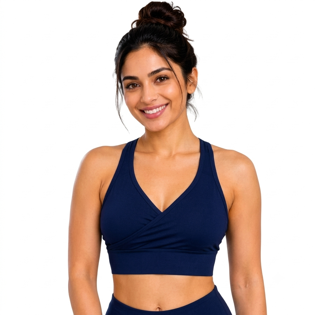 Deevaz Full Coverage Non Padded Sports Bra in Solid Blue