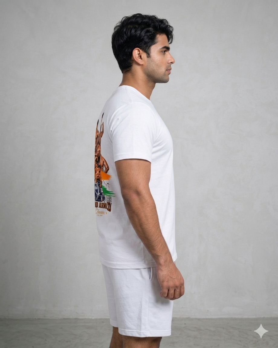 Deevaz Men T-shirt Half Sleeves White.