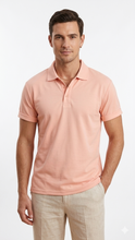 Load image into Gallery viewer, Deevaz Men’s Solid Peach Polo T-Shirt – Premium Casual Wear.