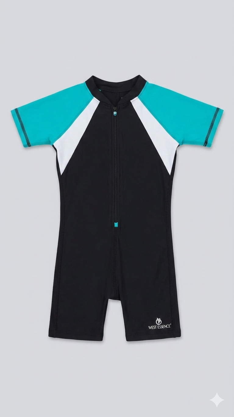 DEEVAZ KIDS SWIMSUIT FRONT ZIPPER (10-12 YEARS) MULTICOLOUR.