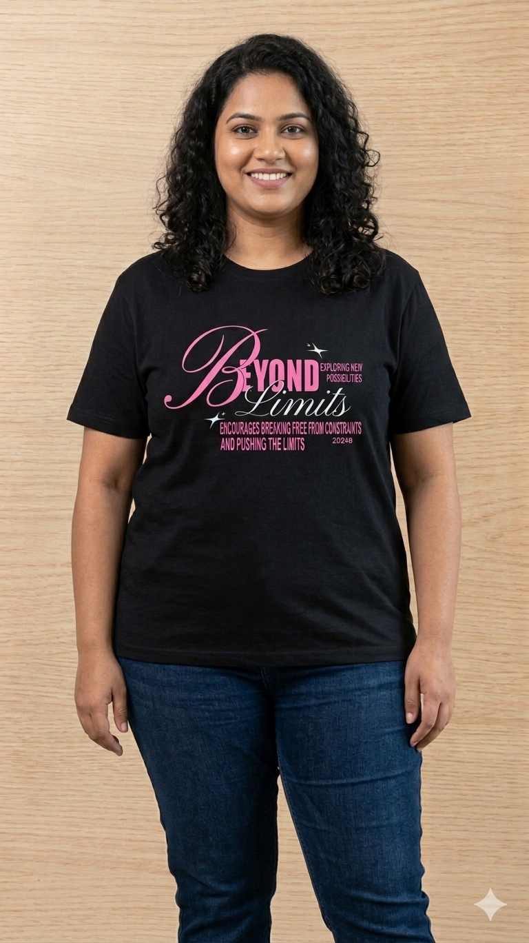 Deevaz Women's Plus Size "Ornate Skull" Graphic Tee – Black.