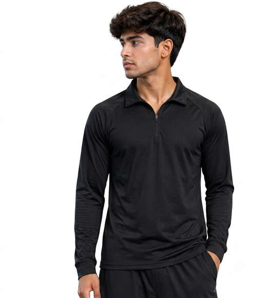 Deevaz Men's Black Full Sleeve Gym T-Shirt