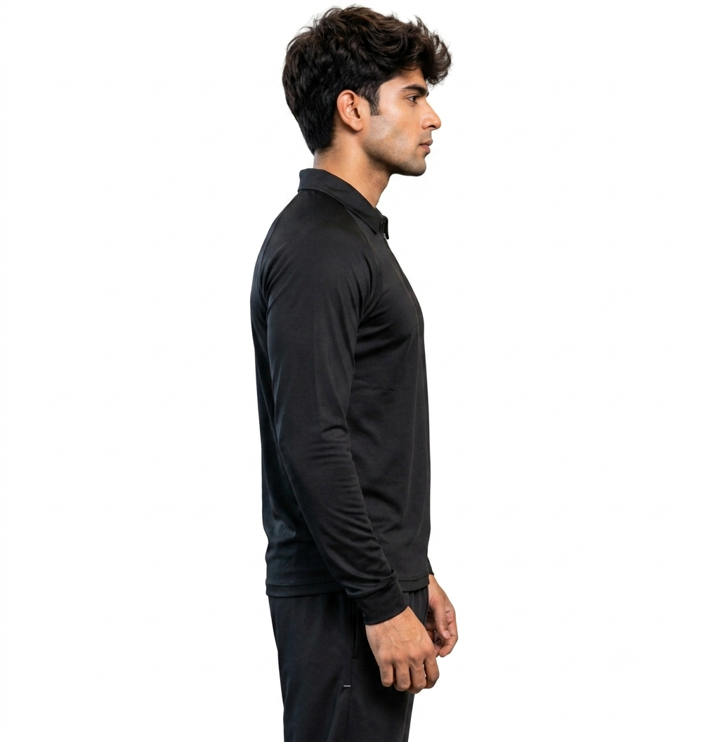 Deevaz Men's Black Full Sleeve Gym T-Shirt