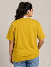 Load image into Gallery viewer, Deevaz Women's Plus Size Mustard Yellow Graphic Tee - "Always Look on the Bright Side.