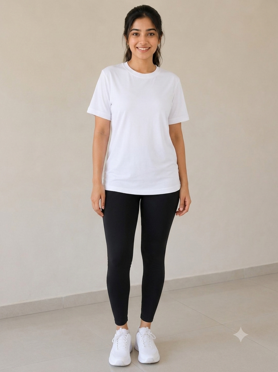 Deevaz Women’s Essential White Performance Workout Tee Dry fit