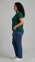 Load image into Gallery viewer, Deevaz Women's Plus Size Bottle Green Graphic Tee.