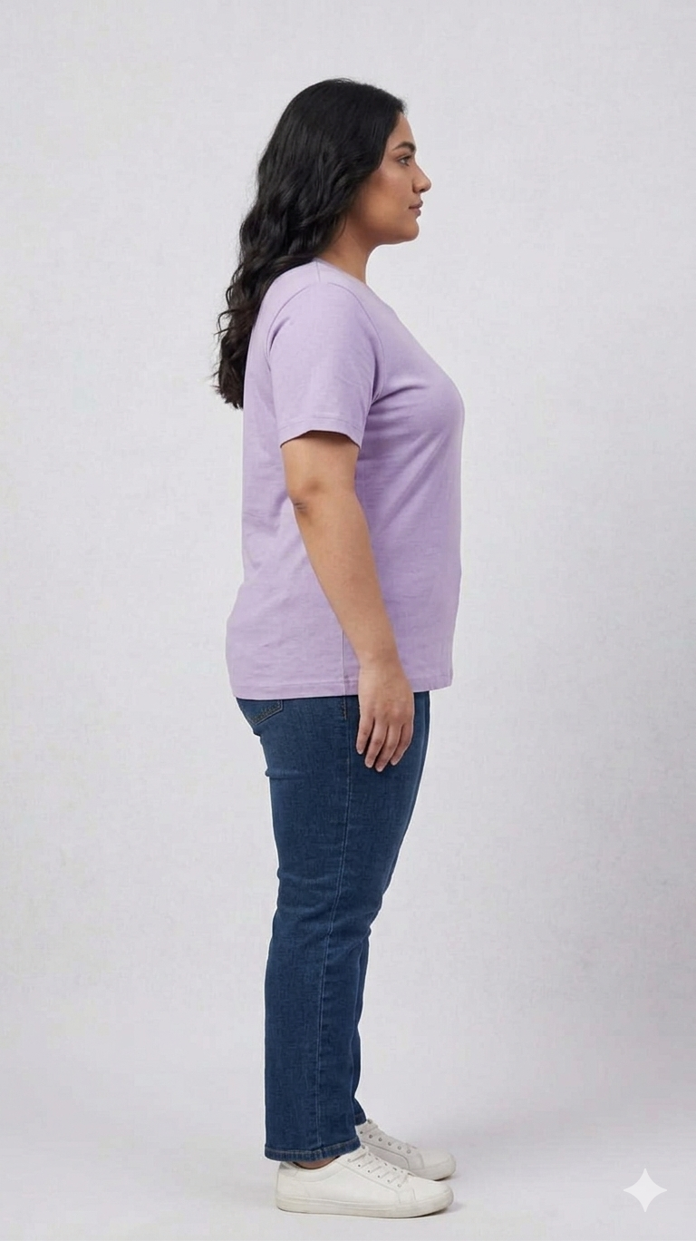 Deevaz Women's Plus Size "Enjoy Every Moment" Graphic T-Shirt – Lavender.