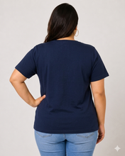 Load image into Gallery viewer, Deevaz Women's "Perfection" Graphic Tee – Navy Blue.