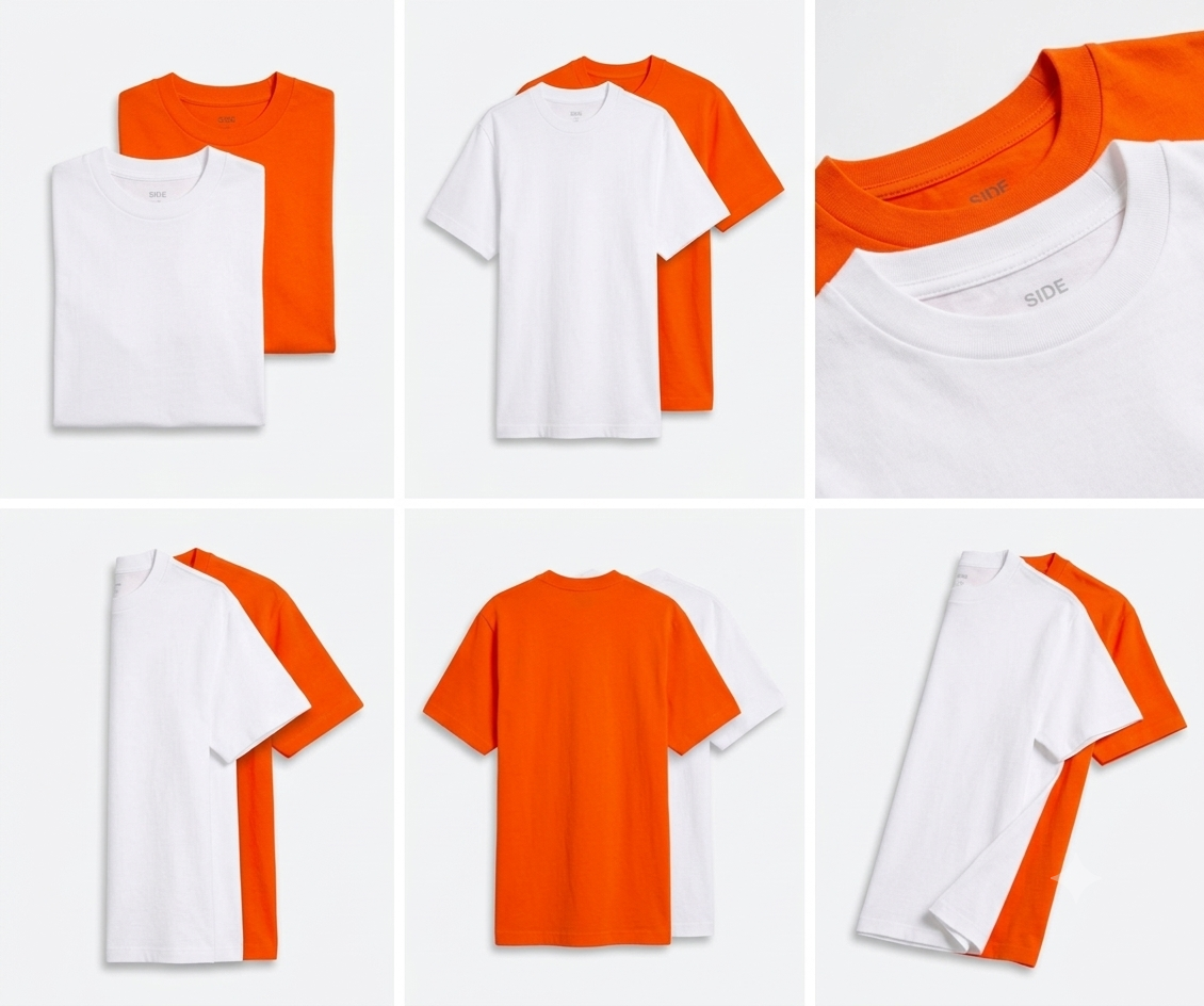 Deevaz Men's Dry-Fit Performance Athletic T-Shirt – Pack of 2 (White & Bright Orange)