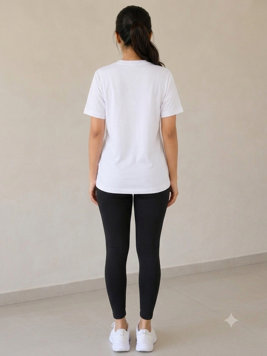 Deevaz Women’s Essential White Performance Workout Tee Dry fit