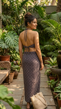 Load image into Gallery viewer, Deevaz Women’s Beachwear Co-ord Set Halter Crop Top &amp; Wrap Skirt Elegant Resort Wear Summer Vacation Outfit.