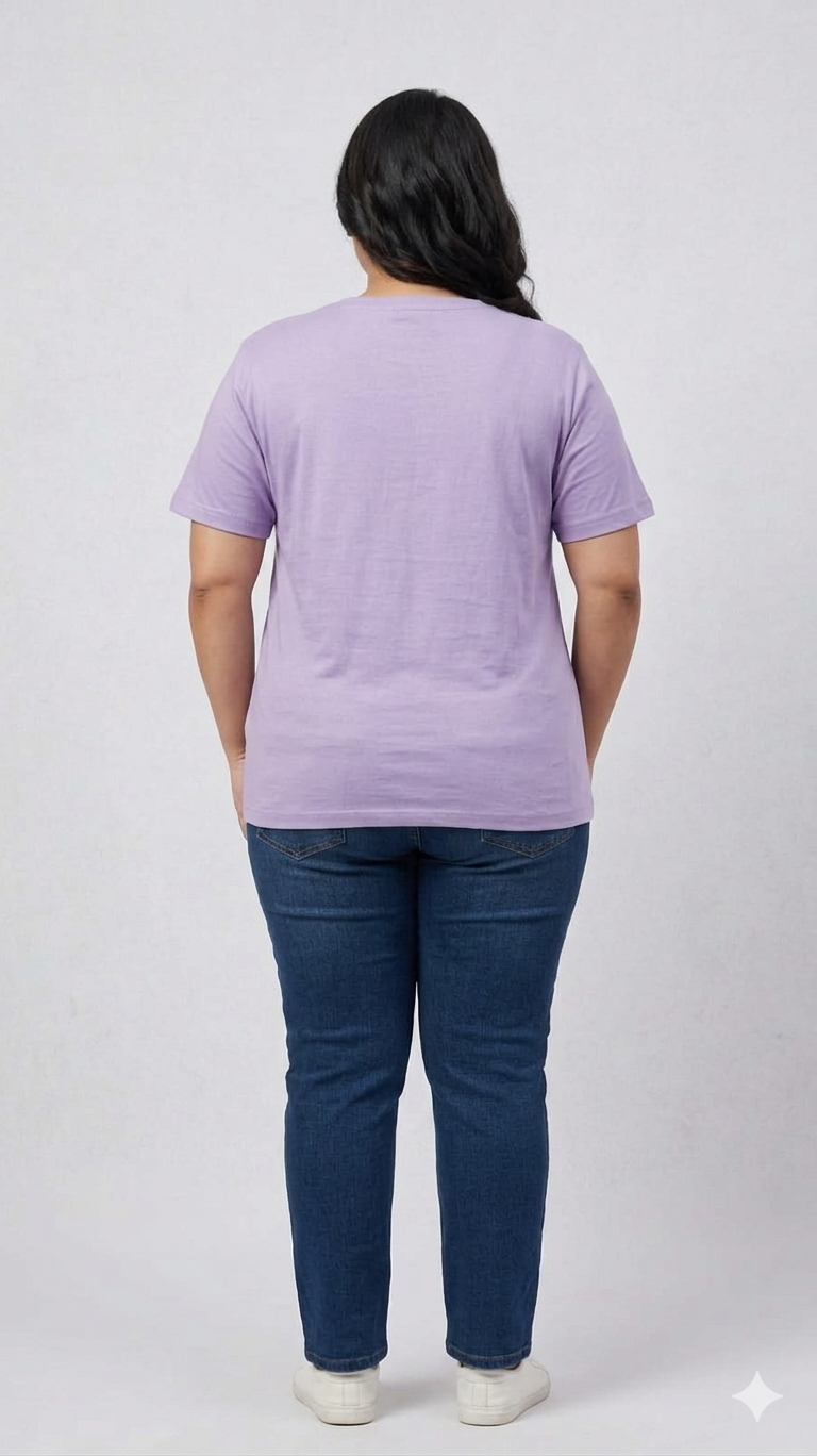 Deevaz Women's Plus Size "Enjoy Every Moment" Graphic T-Shirt – Lavender.