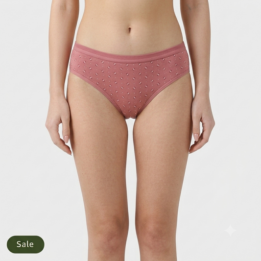 Deevaz Women's Cotton Printed Mid Waist Bikini Panty.