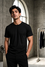 Load image into Gallery viewer, Deevaz men t-shirt half sleeves black.