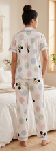 Load image into Gallery viewer, Deevaz Women’s Printed Cotton Pajama Set – Short Sleeve Lapel Collar Top &amp; Matching Trousers