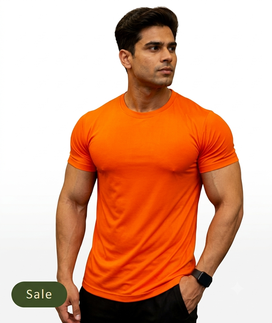 Deevaz Men’s Premium Gym Workout T-Shirt – Regular Fit Dry Fit Sports & Fitness Training Tee