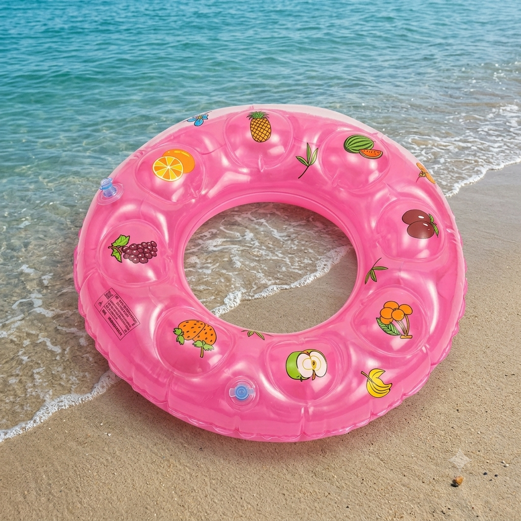 Deevaz Swim Rings with Colorful Fruit & Cartoon Prints – Heavy-Duty PVC Pool Floats for Kids & Adults (Pack of 1 / Multi-Color Sets)