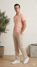 Load image into Gallery viewer, Deevaz Men’s Solid Peach Polo T-Shirt – Premium Casual Wear.