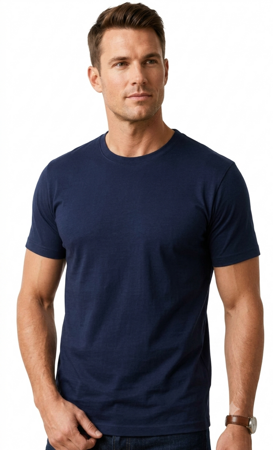 Deevaz Men's Cotton Plain T-shirt | Regular Fit Half Sleeve Pure Cotton Tee | 100% Cotton Plain Men T Shirt | Regular Fit Casual T Shirt