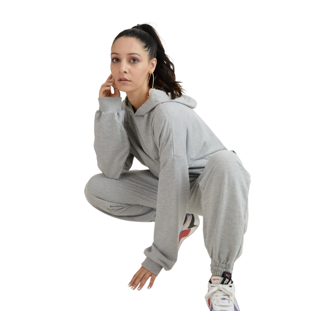 Deevaz Women's Solid Comfort Fleece Regular-Fit Cotton Joggers Track Pant In Grey Color.