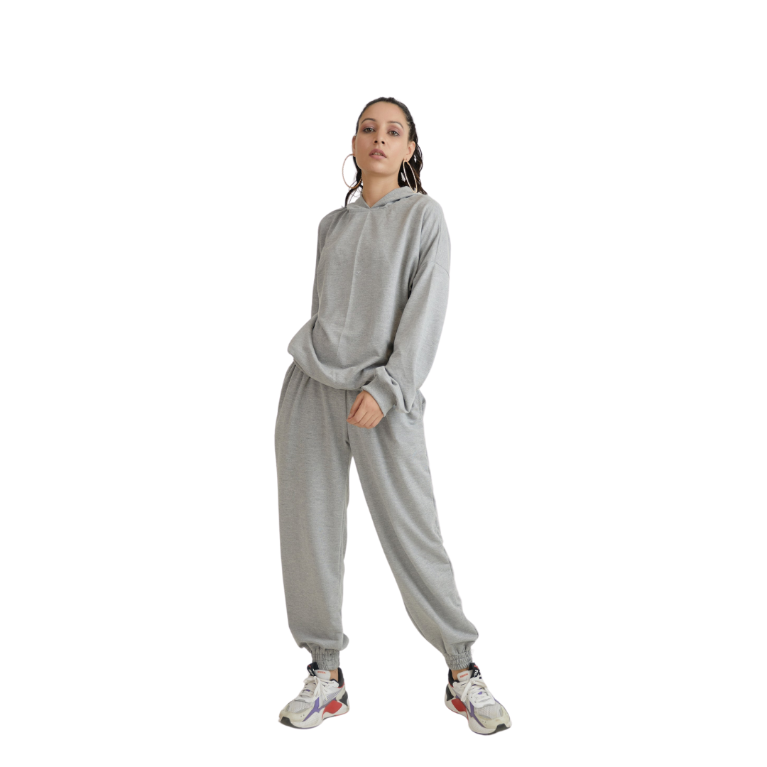 Deevaz Women's Solid Comfort Fleece Regular-Fit Cotton Joggers Track Pant In Grey Color.